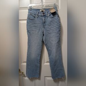 NWT Madewell The Perfect Vintage Flare Crop Jeans Raw Hem Crester Denim Size 26P
